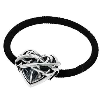 ハート型シルバー925ヘアゴム ヘアゴム シルバー925コンチョ ヘアゴム 七芒星 シルバー925